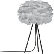 Eos Micro tafellamp light grey - met tripod zwart - Ø 22 cm