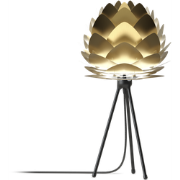 Aluvia Mini tafellamp brushed brass - met tripod zwart - Ø 40 cm