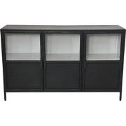 HSM Collection-Dressoir Bronx 3 Deur-140x40x85-Zwart/Grijs-Metaal