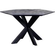 Giga Meubel - Eettafel Zwart  Hexagon - 140x140x78cm - Diamond