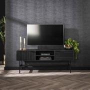 TV Meubel Zwart Mangohout Hazel 2-deurs 140x40x55 cm