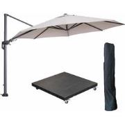 Garden Impressions Hawaii zweefparasol Ø350 cm carbon black / zand met...