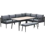 Garden Impressions Burela lounge dining set 6-delig - mystic grey