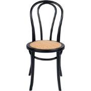 Beukenhouten en zwarte rotan stoelen Troquet - Set van 2