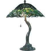 LumiLamp Tiffany Tafellamp  Ø 47x58 cm  Groen Glas Tiffany Bureaulamp