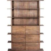 Vakkenkast Bruin - 150x40x210cm - Mangohout - Kast Mano