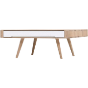 Ena coffee table houten salontafel whitewash - 90 x 90 cm