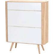 Ena shoe cabinet houten schoenenkast whitewash - 90 x 110 cm