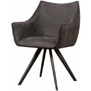 Tower living Riviera swivel armchair - fabric Brego 18 dark grey