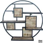 Benoa Cameron Iron & Wooden Round Wall Rack 100