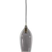 Light&living Hanglamp Ø17x36 cm LUKARO antiek brons+glas smoke