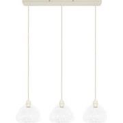 Light&living Hanglamp 3L 94x26x19 cm BISHO glas helder+crème