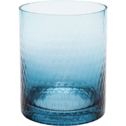 Decoratieve theelichthouder van blauw glas H15