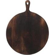 J-line - Snijplank Rond Hout Donker Bruin Large - 50.5x39.5x1.5cm