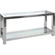 J-line - Console Roestvrij Staal/glas Zilv 140x40x70cm - 140x40x70cm