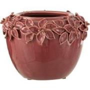 J-line - Bloempot Bloem Keramiek Roze Large - 22.5x22.5x16.5cm