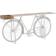 J-line - Console Fiets Metaal/mango Hout Wit/naturel - 185x36x85.5cm