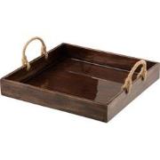 J-line - Plateau Hendel Mango Hout Bruin - 52x50x22cm