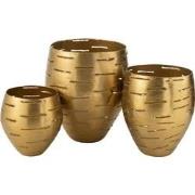 J-line - Set Van 3 Windlichten Metaal Goud - 52x43x33cm