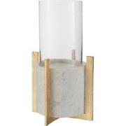 J-line - Windlicht Glas Voet Marmer/metaal Grijs/champagne Large - 23....