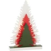 J-line - Deco Winter Led Bomen Hout Mix - 29.5x6x44.5cm