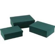 J-line - Set Van 3 Dozen Rechthoekig Fluweel Papier Groen - 36x26.5x12...