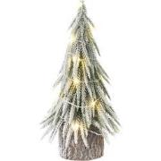 J-line - Kerstboom A+led Kunststof Sneeuw Groen Small - 10x10x30cm