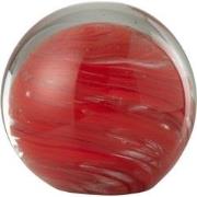 J-line - Presse-papier Twister Rond Glas Rood Large - 17.5x17.5x17cm