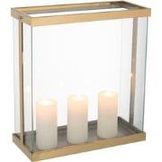 J-line - Lantaarn Rechthoekig Enma Ijzer/glas Goud Large - 41.5x18x45c...