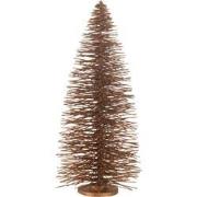 J-line - Kerstboom Decoratief Glitter Hout Bruin Large - 27x27x70cm