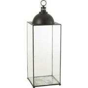 J-line - Lantaarn Hagrid Glas/ijzer Zwart Large - 41x41x121cm