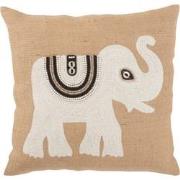 J-line - Kussen Olifant Textiel Naturel/wit Small - 45x45x10.5cm