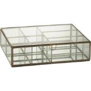 J-line - Box Glas/metaal Brons Large - 38x28x9.5cm