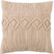 J-line - Kussen Cosy Katoen Beige Large - 46x46x12cm