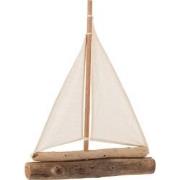 J-line - Zeilboot Drijfhout Naturel Small - 35x7.5x42cm