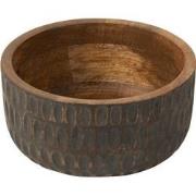 J-line - Kom Mango Hout Bruin/zwart Medium - 20x20x9.5cm