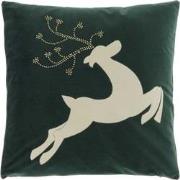 Unique Living | Kussen Reindeer 45x45cm dark green | Kussen woonkamer ...