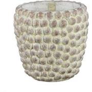 PTMD Ruis Cream Cement Dotted Pot Round XL