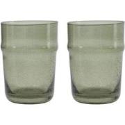 House Doctor Glas Rain groen 10cm - set van 2