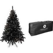 Excellent Trees® Stavanger Black 180 cm Zwarte Kerstboom met Verlichti...