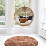 Berber vloerkleed rond hoogpolig Roest/Cream - scandinavisch - nea Roe...