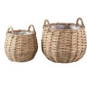 PTMD Mand Tifa - 52x52x39 cm - Wilg - Naturel - Set van 2