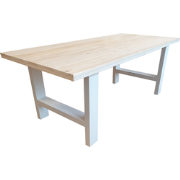 Wood4you - Eettafel Seattle blanco geschaafd vurenhout - wit