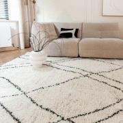 Berber Vloerkleed Hoogpolig Wit/Beige/Zwart -  Allure - Polypropyleen