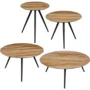 Mica Decorations Bijzettafel Jailey - 70x70x29 cm - Hout - Bruin- Set ...