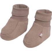 Baby's Only Slofjes Pure - Mokka - 0-3 mnd - 100% ecologisch katoen