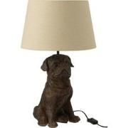 J-line - Lamp Hond Zittend Resine Bruin - 52x31x36cm