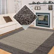 Tapijtenloods Basic Shaggy Kader vloerkleed Taupe Hoogpolig- 240x340 C...