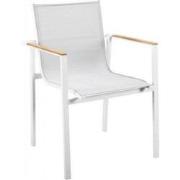 Mizu stackable dining chair alu white/grey textilene