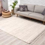 Tapijtenloods Vloerkleed Hoogpolig Shaggy in Creme Modern Scandinavisc...